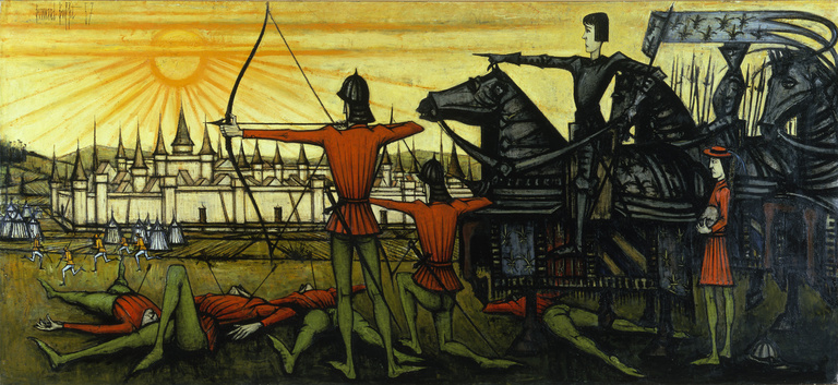 Bernard Buffet Officiel - Le Siège d'Orléans, 1957, 230 x 500 cm