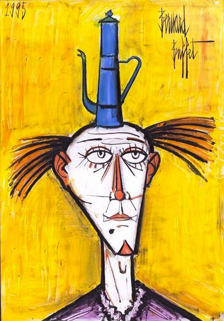 Bernard Buffet Officiel - Clown à la Cafetière, 1995, 133 x 99 cm