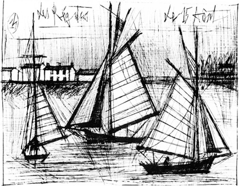 Bernard Buffet Official - Saint-Cast, 1962, 50.5 x 66 cm