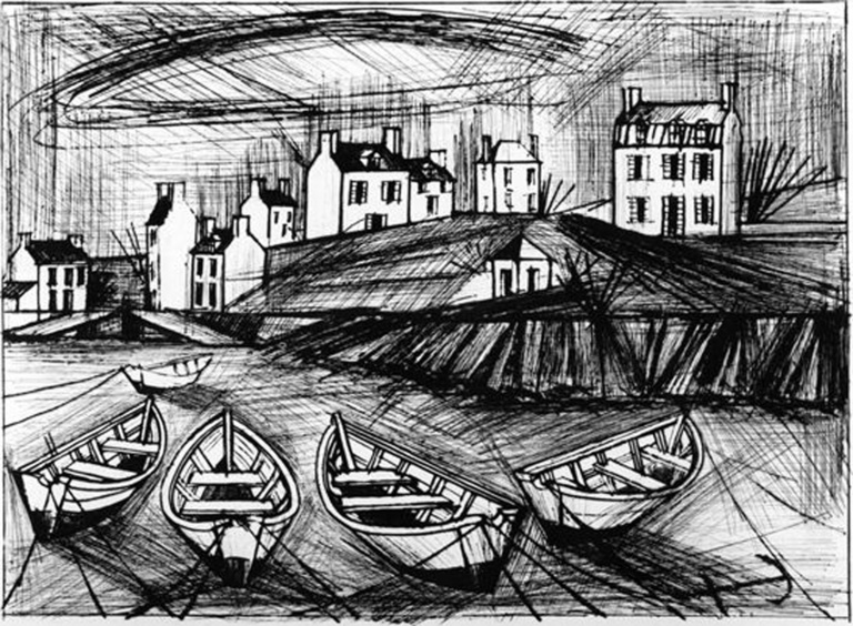 Bernard Buffet Official - Doris à marée basse, 1969, 56 x 76 cm
